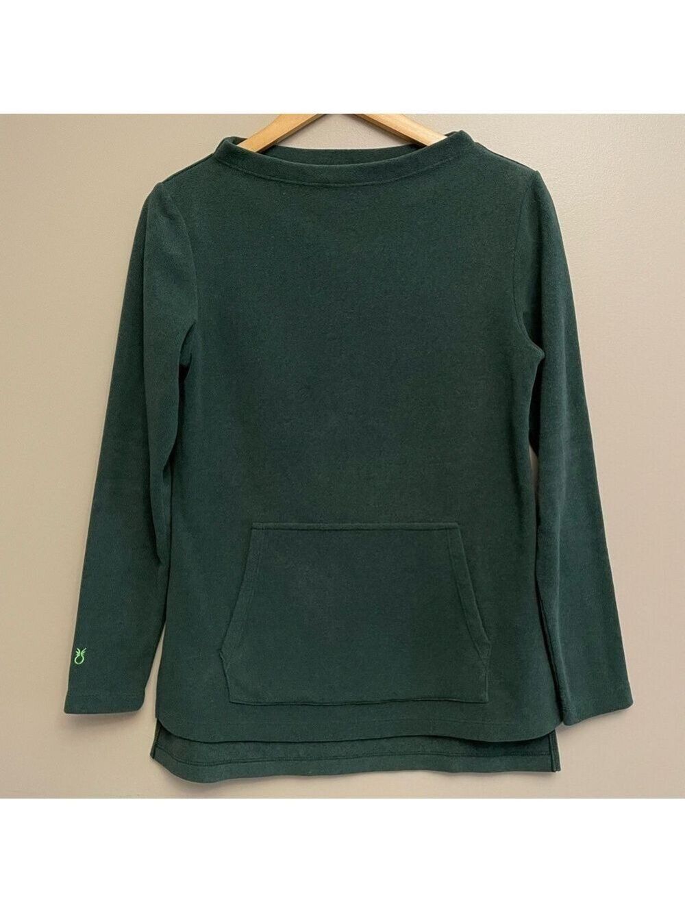 Dudley Stephens Fleece Green Sweater Kangaroo Pocket Small